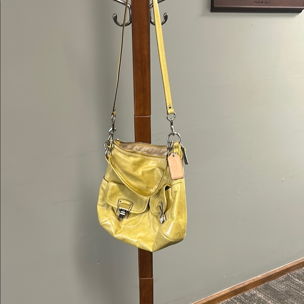 Coach Yellow Leather Shoulder Crossbody Bag